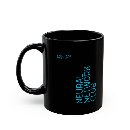 Neural Network Club – Connect Deeply | Black Ceramic Mug (11oz)