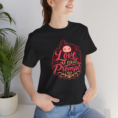 Love at First Prompt. Unisex Jersey Tee (Vintage Print)
