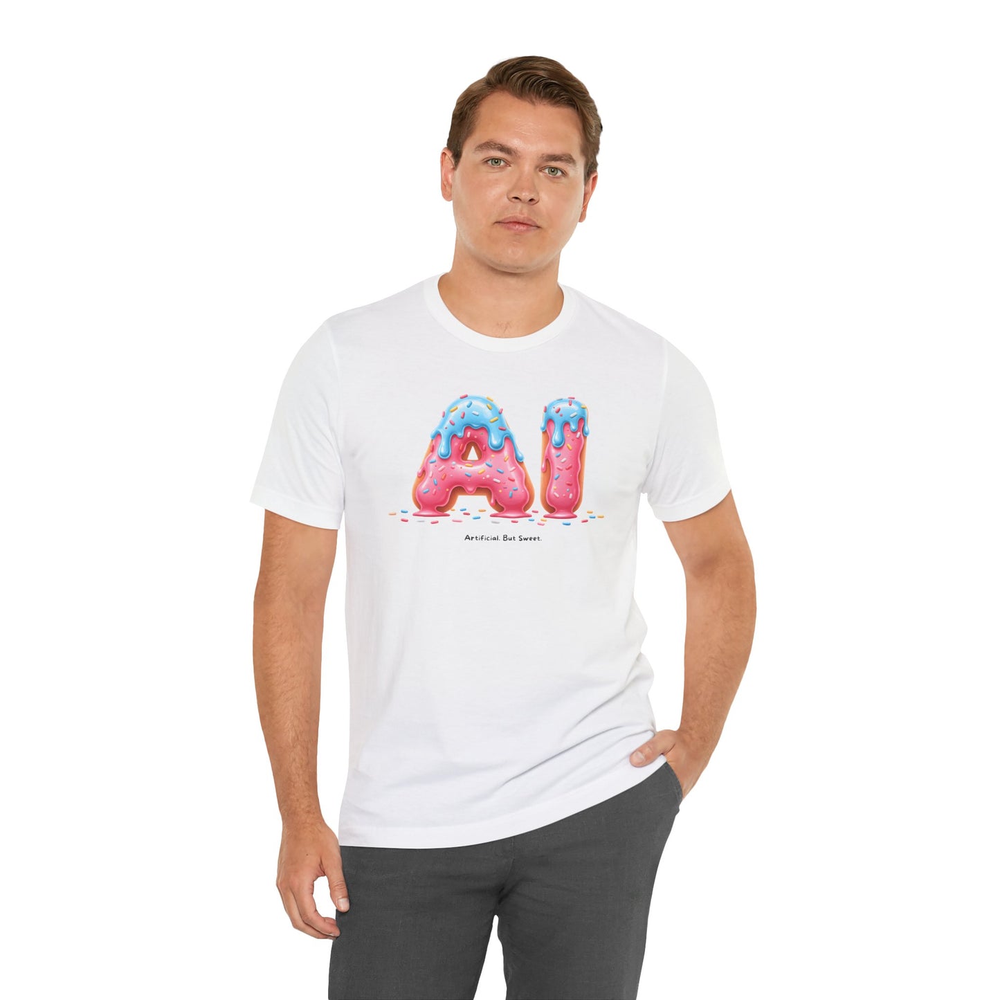 Artificial. But Sweet. – Unisex AI Graphic T-Shirt