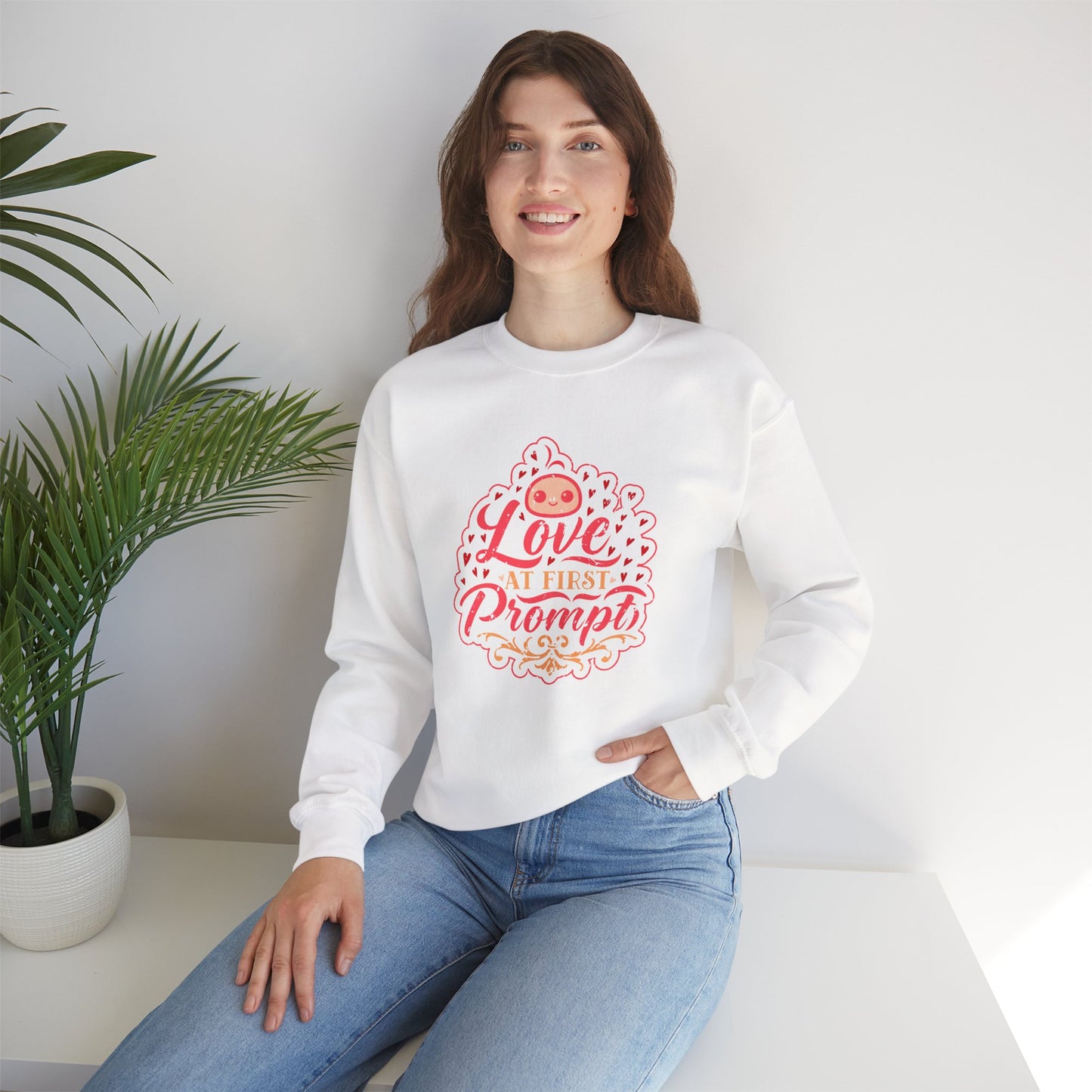 Love at First Prompt. Unisex Crewneck Sweatshirt (Vintage Print)