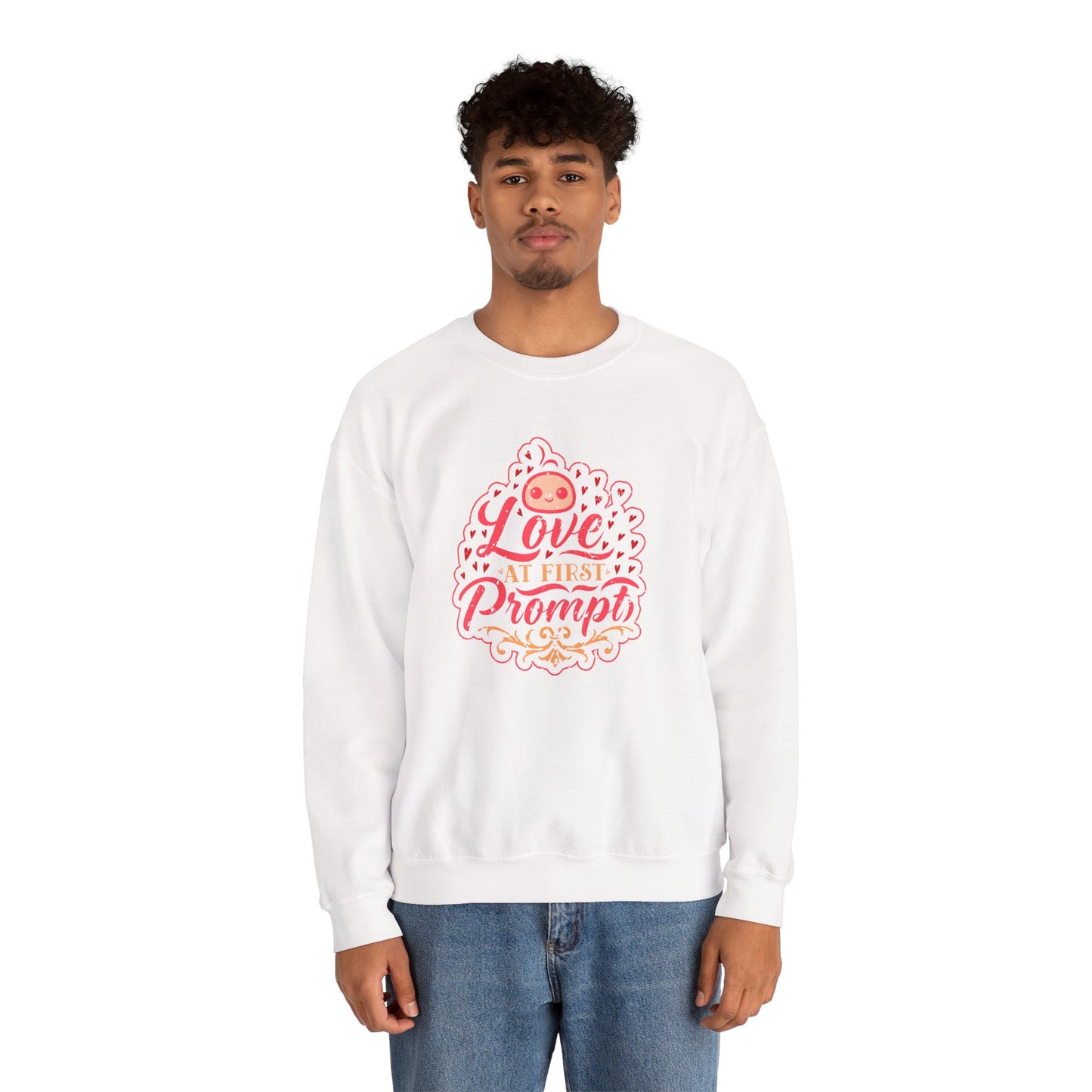 Love at First Prompt. Unisex Crewneck Sweatshirt (Vintage Print)