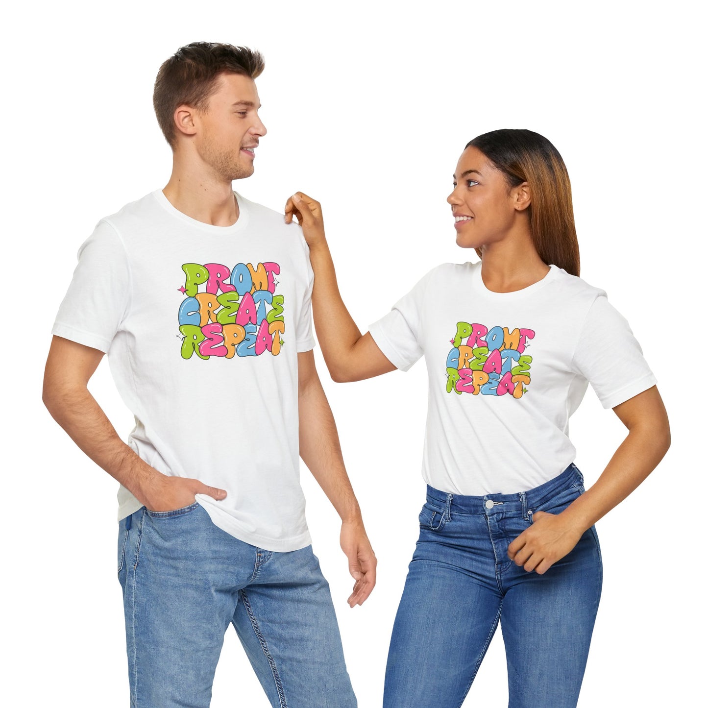 Prompt. Create. Repeat. | Colorful Unisex AI-Inspired T-Shirt