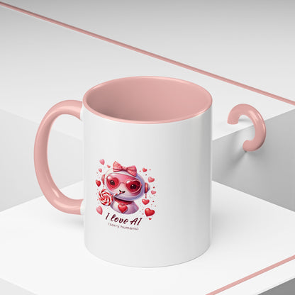 I Love AI (Sorry Humans) Coffee Mug . Valentine Bot