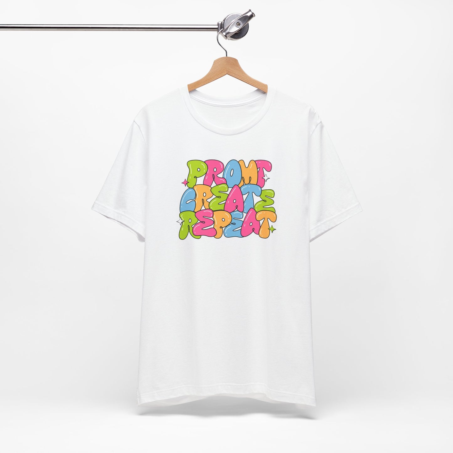 Prompt. Create. Repeat. | Colorful Unisex AI-Inspired T-Shirt