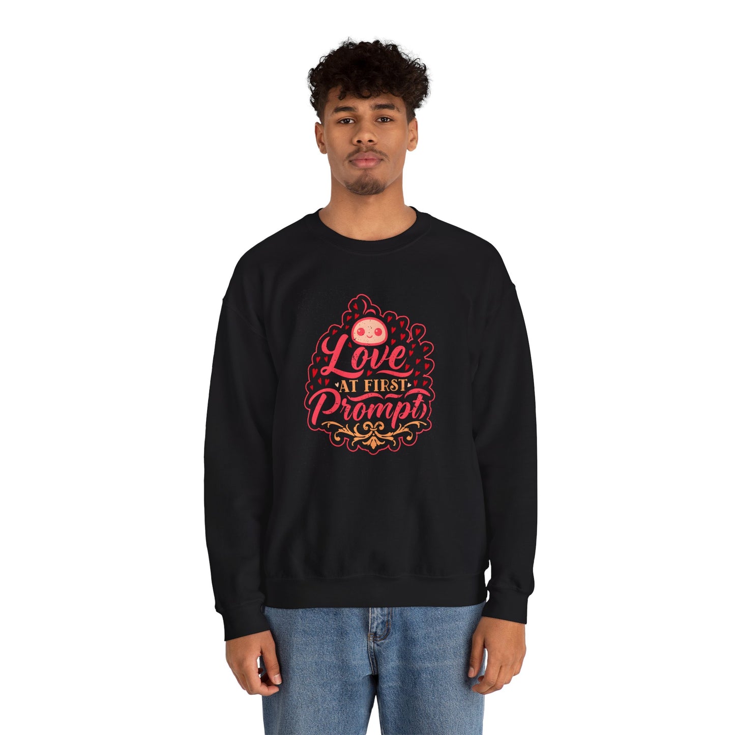 Love at First Prompt. Unisex Crewneck Sweatshirt (Vintage Print)