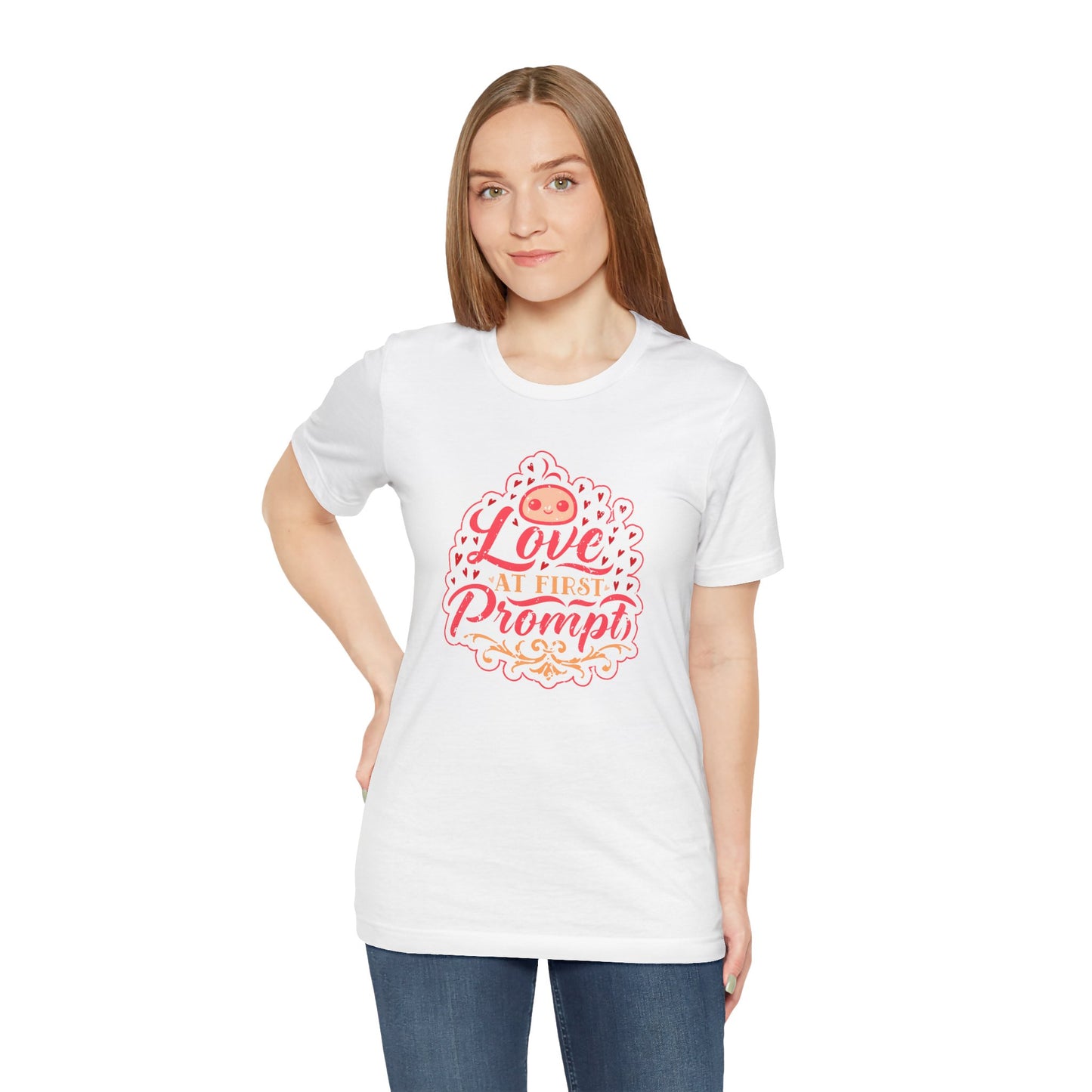 Love at First Prompt. Unisex Jersey Tee (Vintage Print)