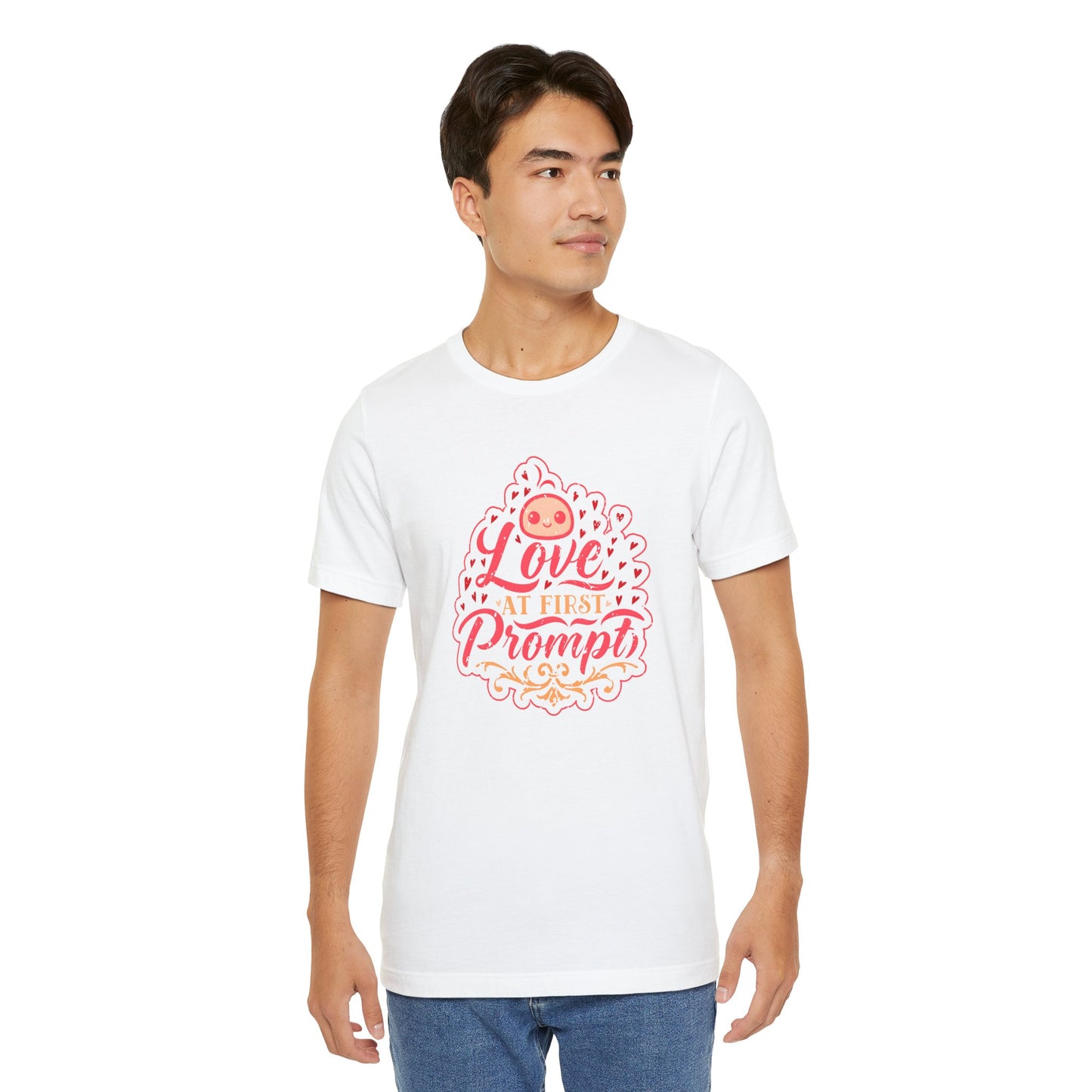 Love at First Prompt. Unisex Jersey Tee (Vintage Print)