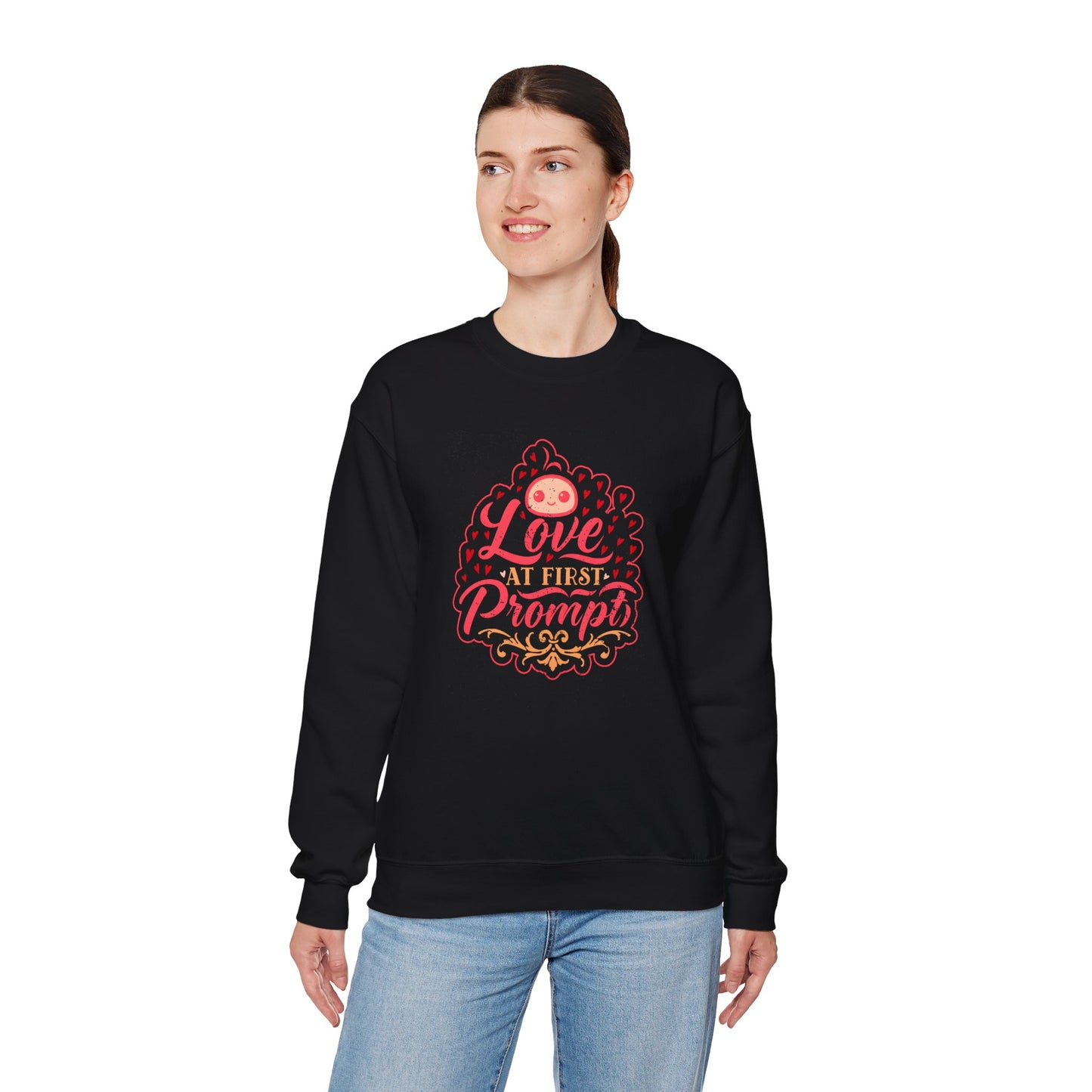 Love at First Prompt. Unisex Crewneck Sweatshirt (Vintage Print)