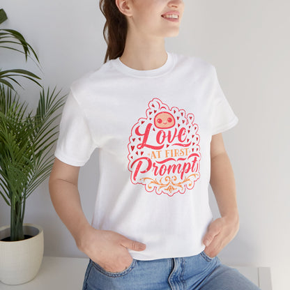 Love at First Prompt. Unisex Jersey Tee (Vintage Print)